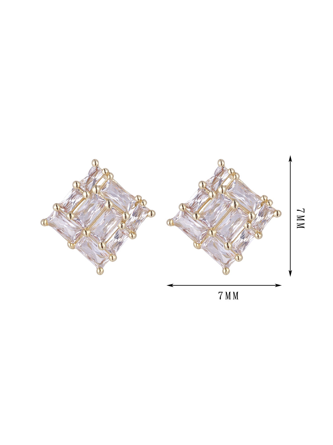 Square earrings, simple and versatile style, zircon, a must-have gift - Lyra