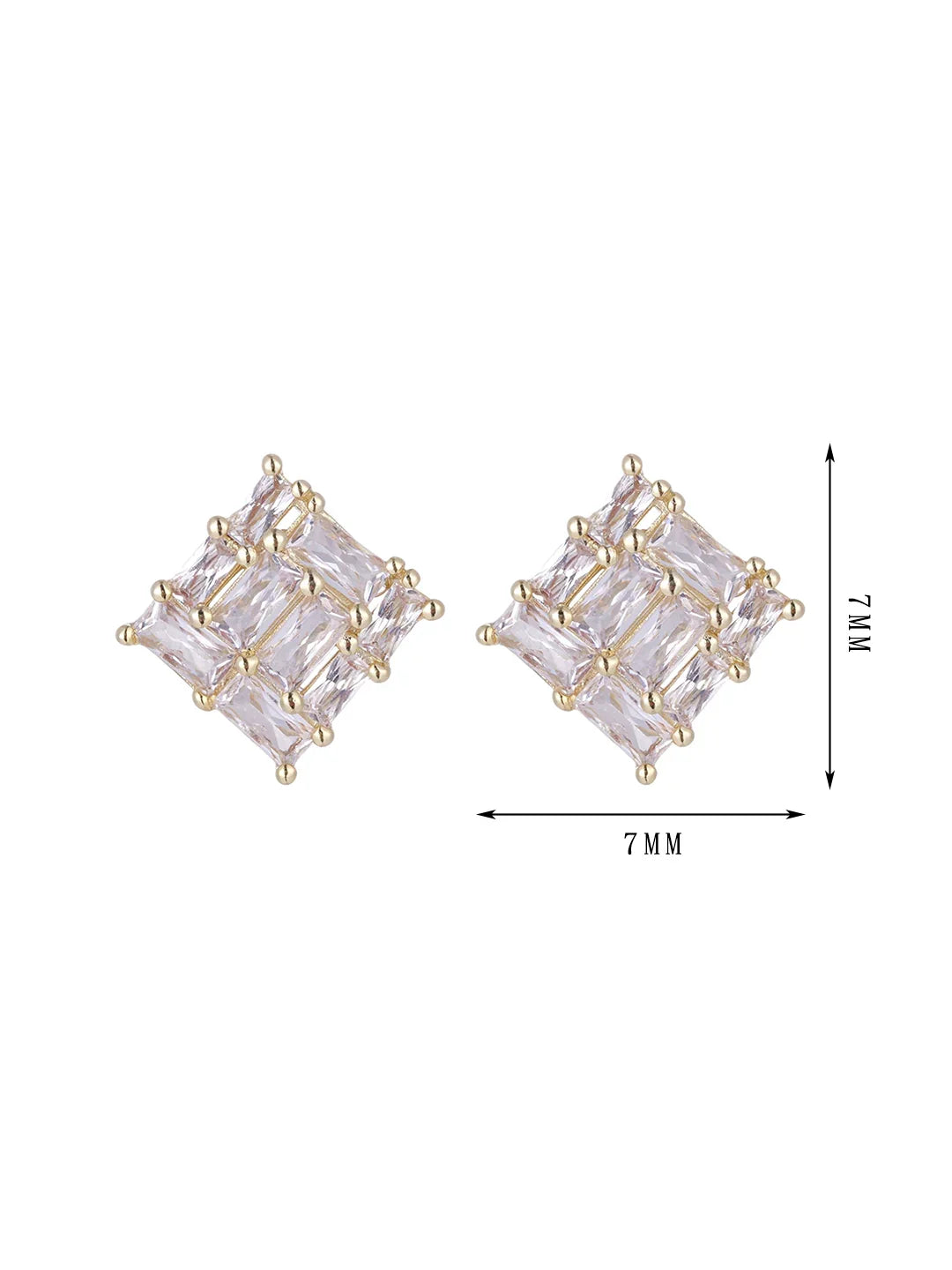 Square earrings, simple and versatile style, zircon, a must-have gift - Lyra