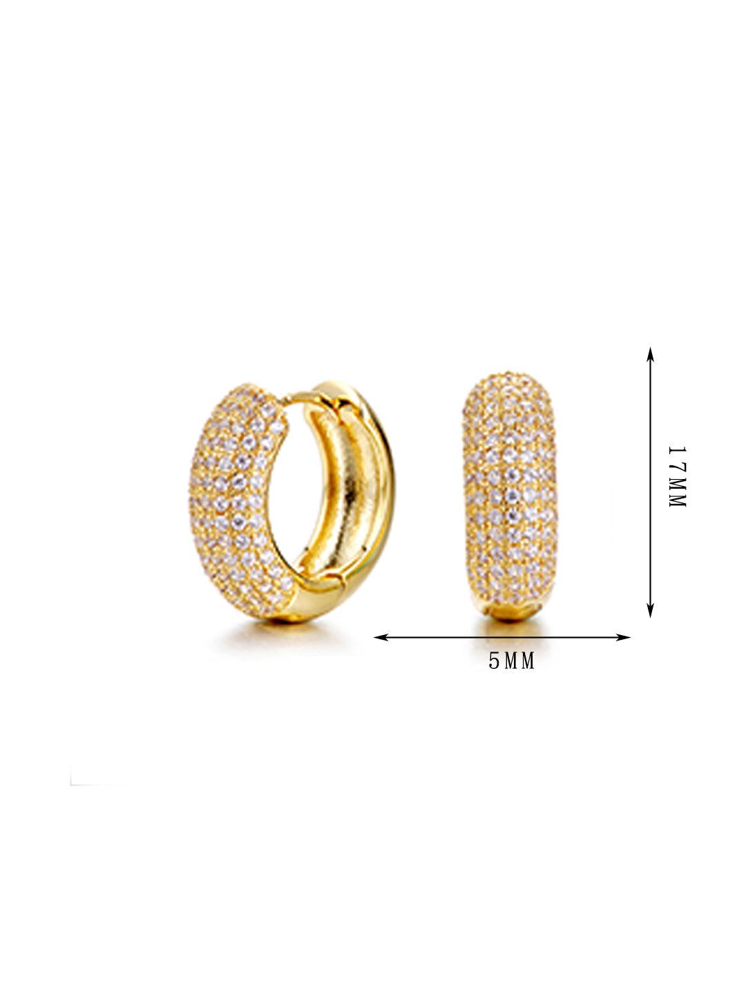 The fourth set of ring-inlaid zircon earrings - Lyra