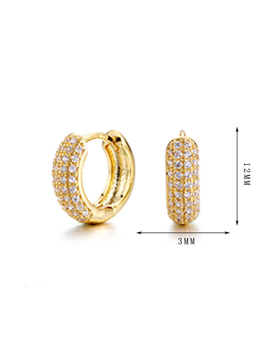 The fourth set of ring-inlaid zircon earrings - Lyra