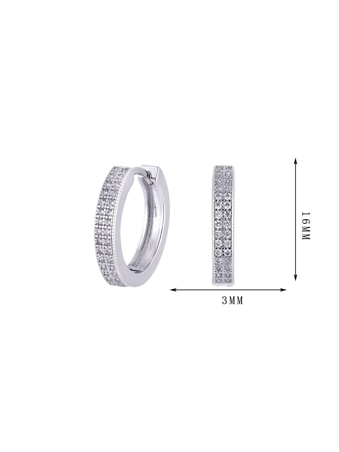 The first set of hoop earrings, inlaid with white zircon - Lyra