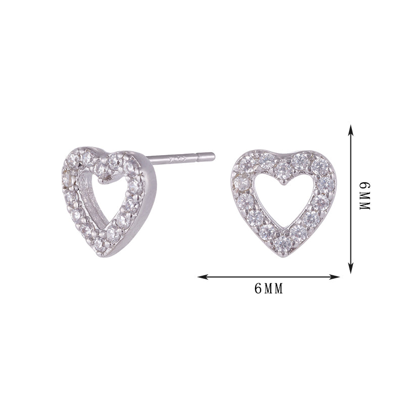 Heart design earrings, four hearts with different zircon combinations, simple and versatile, unique style set 10 - Lyra