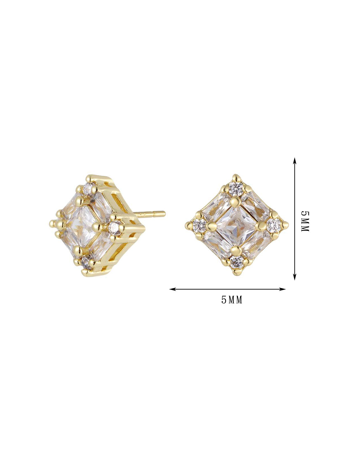 Square earrings, simple and versatile style, zircon, a must-have gift - Lyra