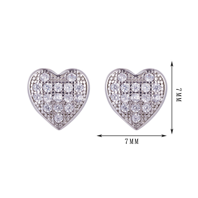 Heart design earrings, four hearts with different zircon combinations, simple and versatile, unique style set 10 - Lyra