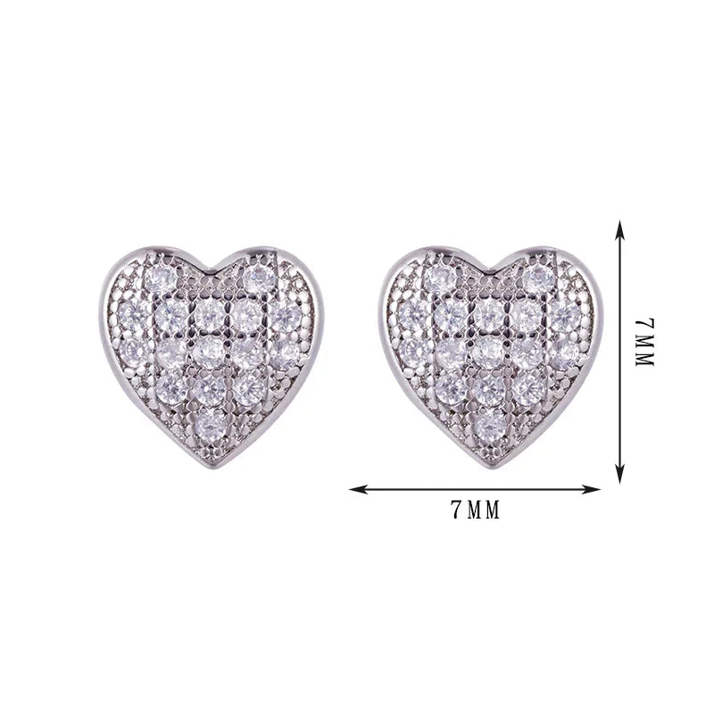 Heart design earrings, four hearts with different zircon combinations, simple and versatile, unique style set 10 - Lyra