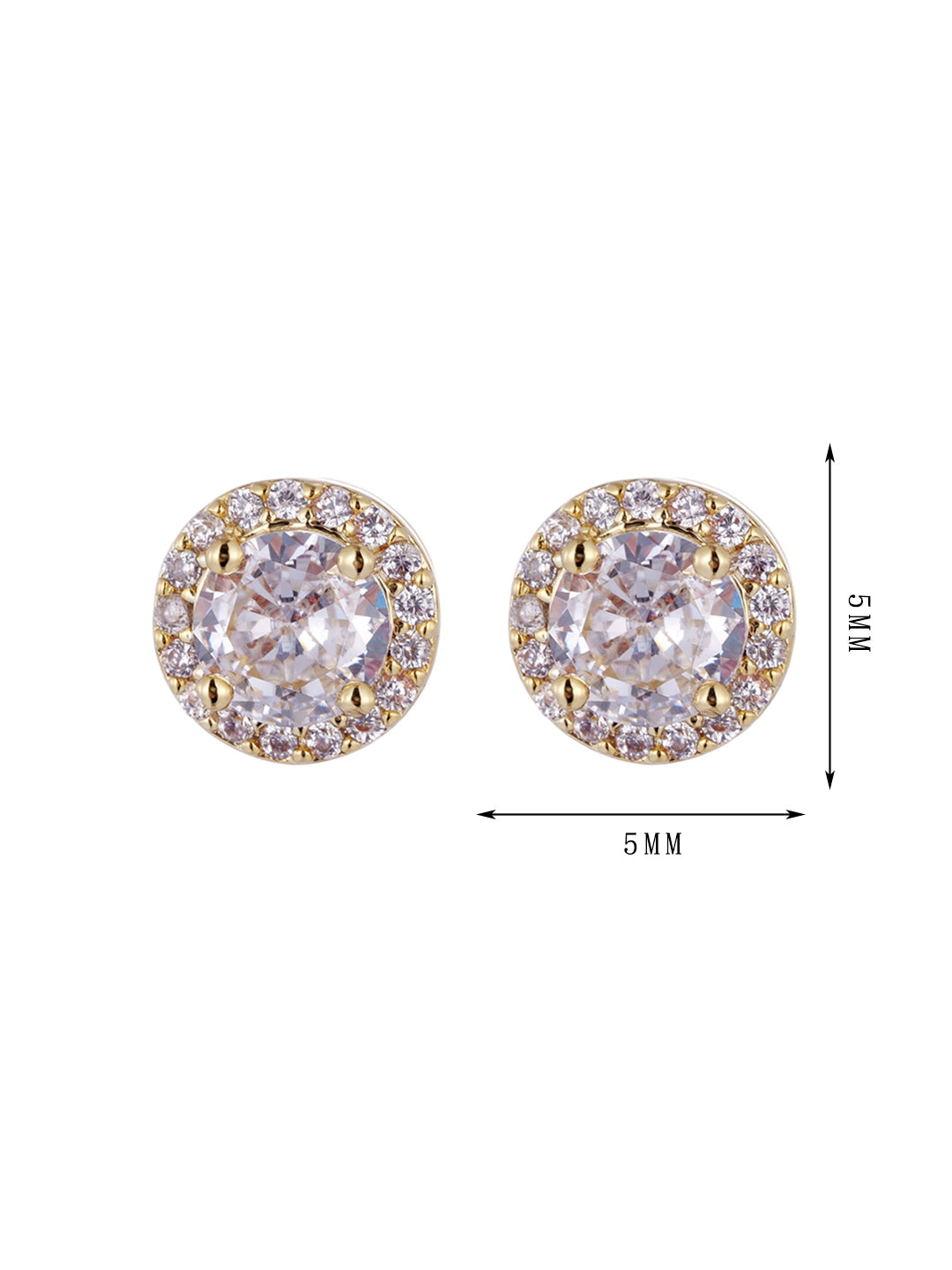 Round or oval, a main zircon inlaid with small zircon earrings, simple and popular style - Lyra