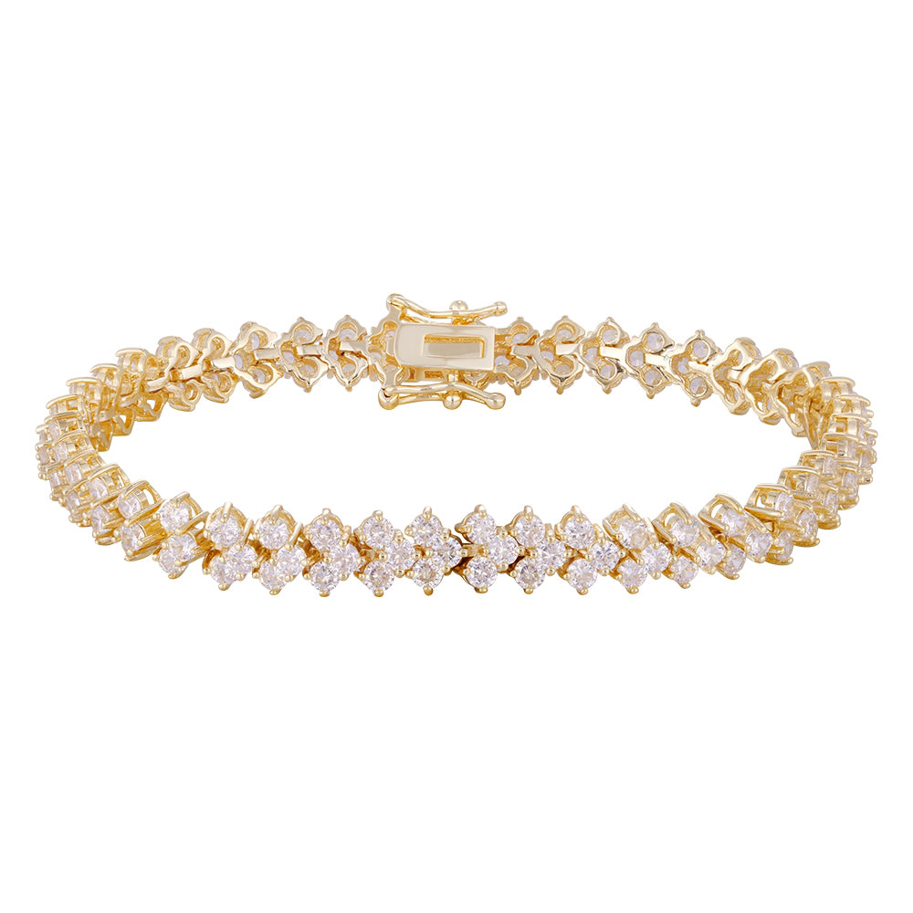 Bracelet copper plated with three layers of gold, two-color, wholesale purchase, non-allergenic, unique style - Lyra