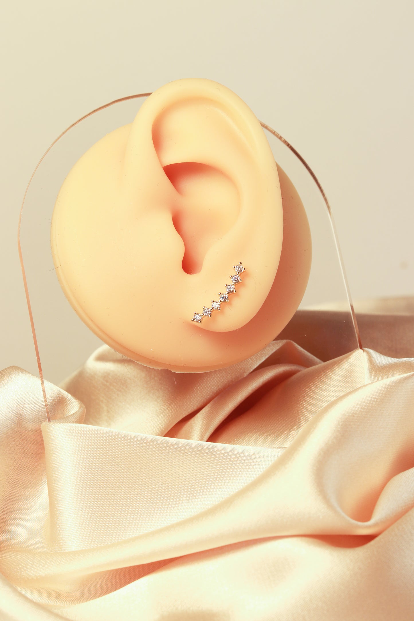 Cross-style earrings, colorful zircon moon-style earrings, exquisite and versatile - Lyra
