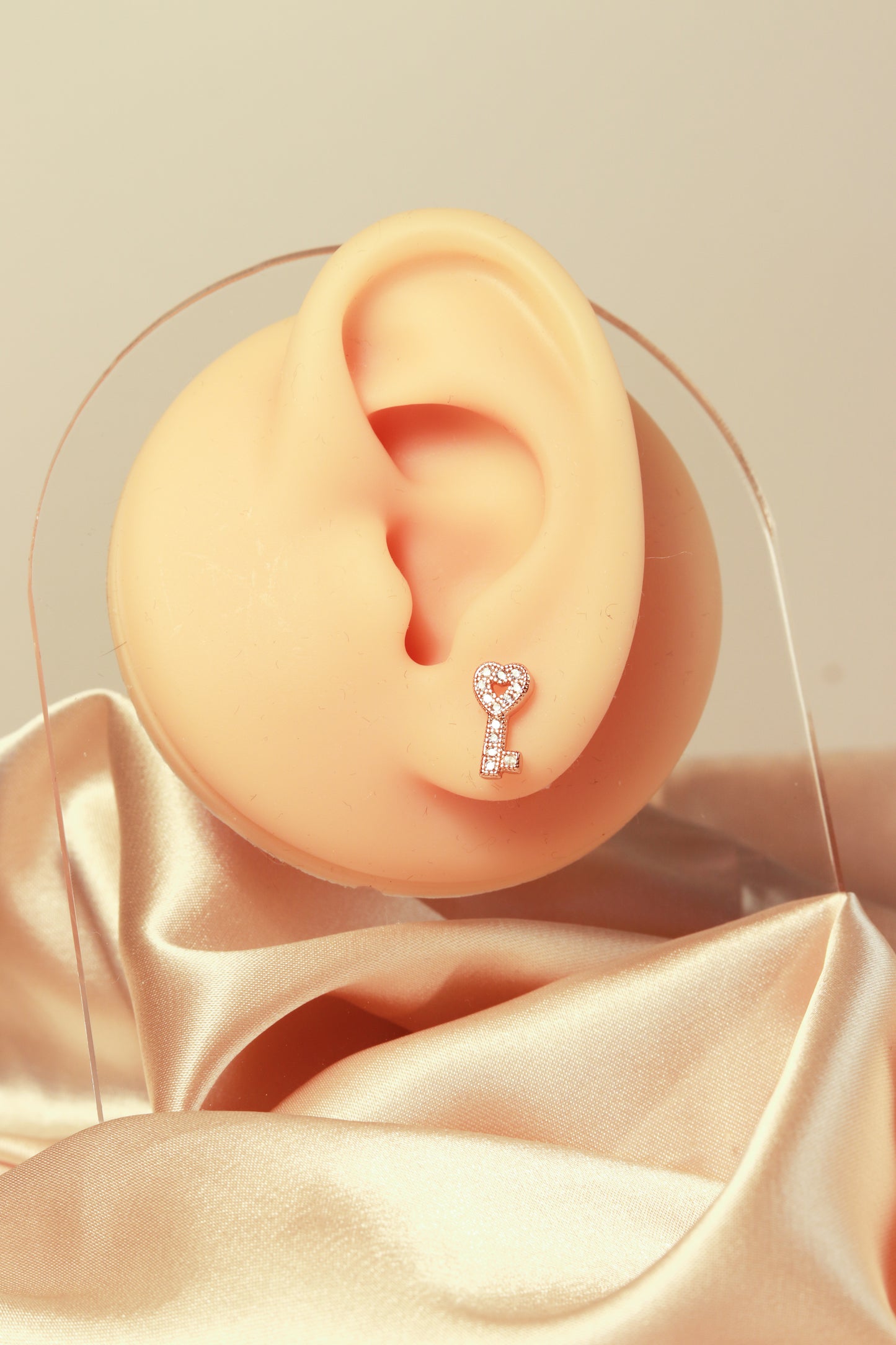 Crown style zircon earrings, key white zircon, colored zircon style earrings - Lyra