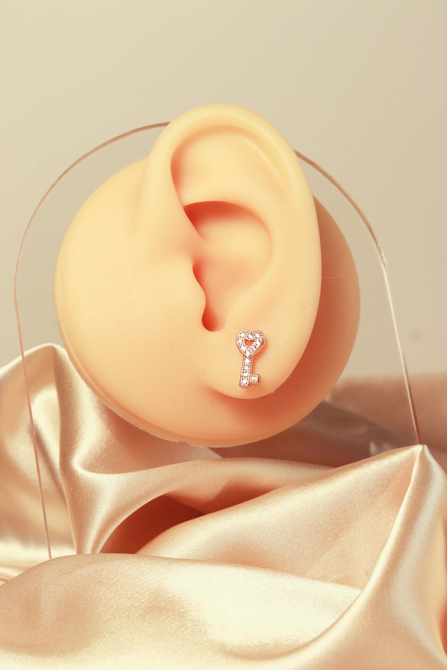 Crown style zircon earrings, key white zircon, colored zircon style earrings - Lyra