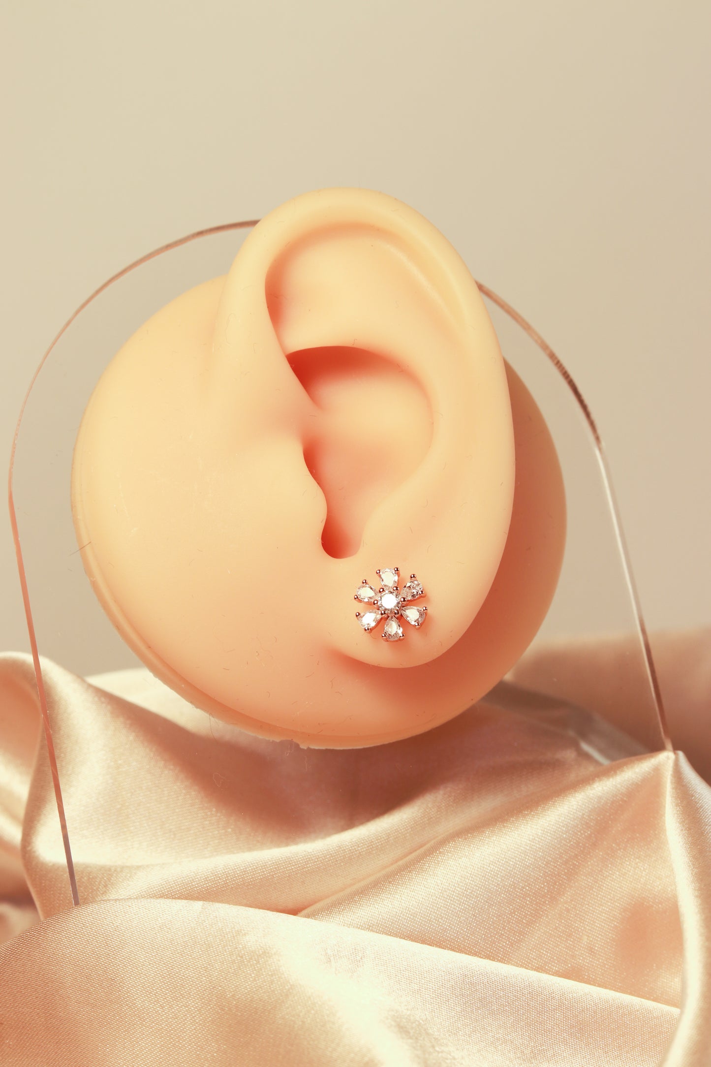 Snowflake, angel, triangle earrings, shining zircon, niche design - Lyra