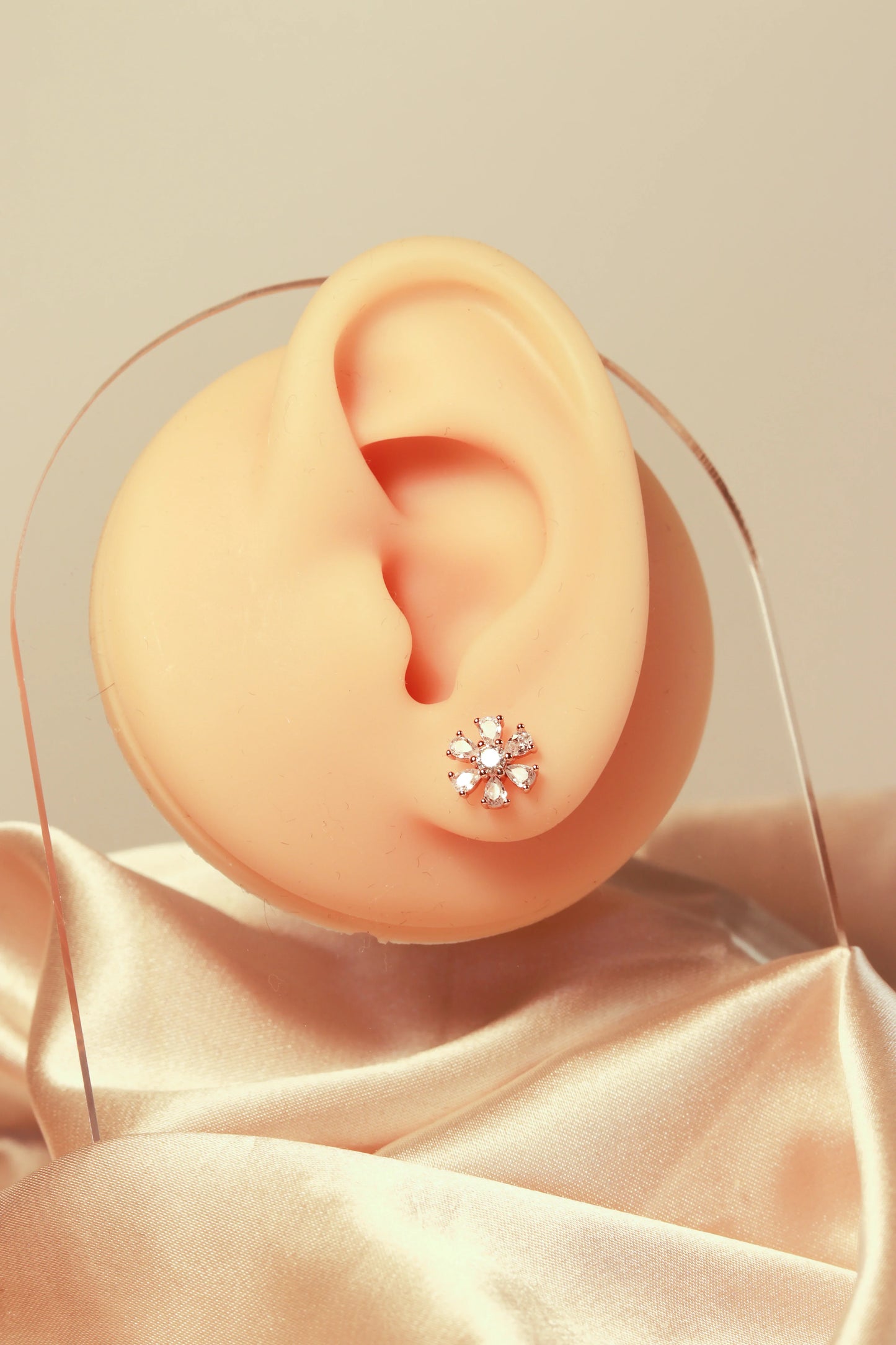 Snowflake, angel, triangle earrings, shining zircon, niche design - Lyra