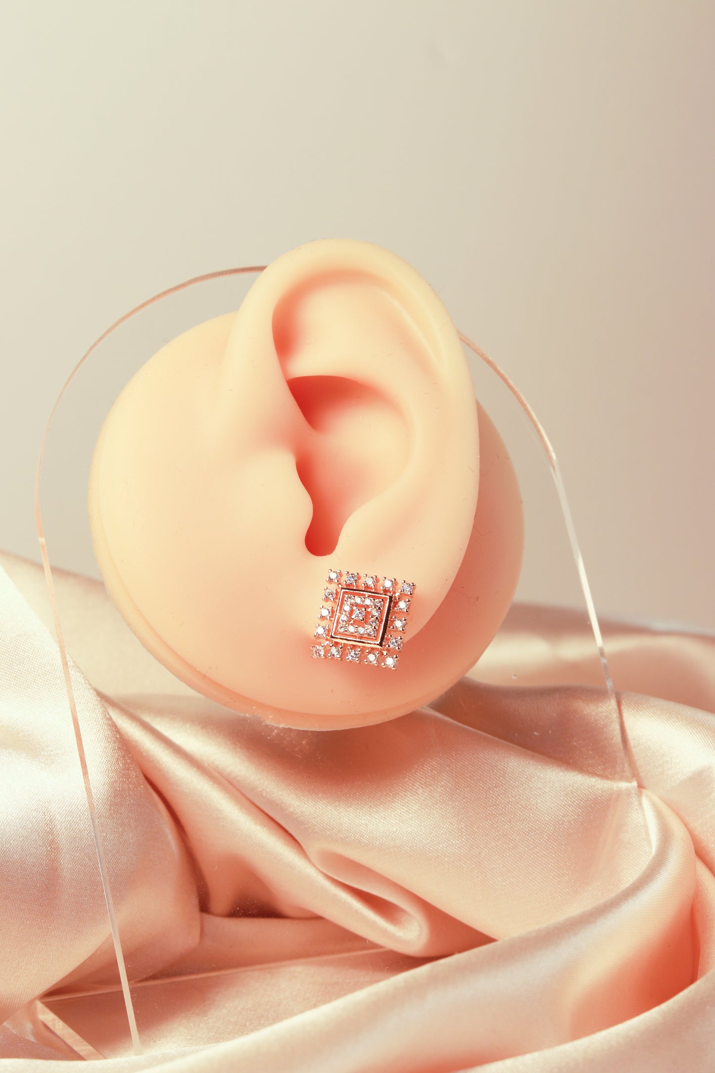Square earrings, simple and versatile style, zircon, a must-have gift - Lyra