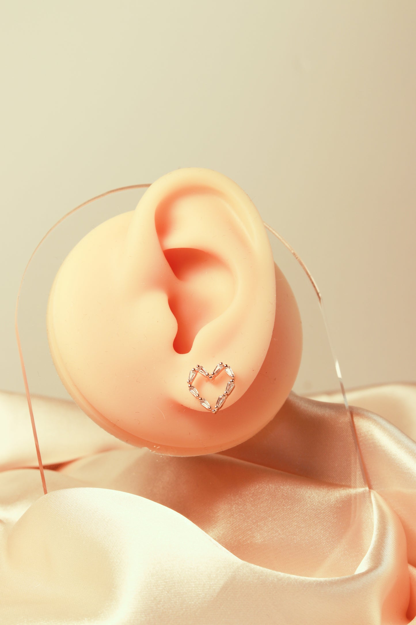 Heart design earrings, four hearts with different zircon combinations, simple and versatile, unique style set 10 - Lyra