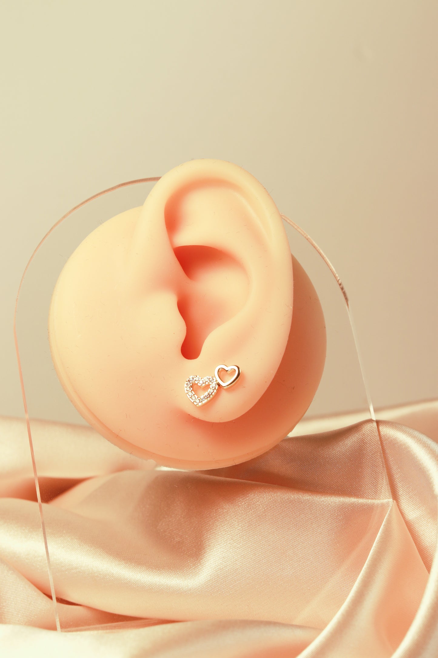 Heart design earrings, heart with three different zircons, simple and versatile, unique style set 10 - Lyra
