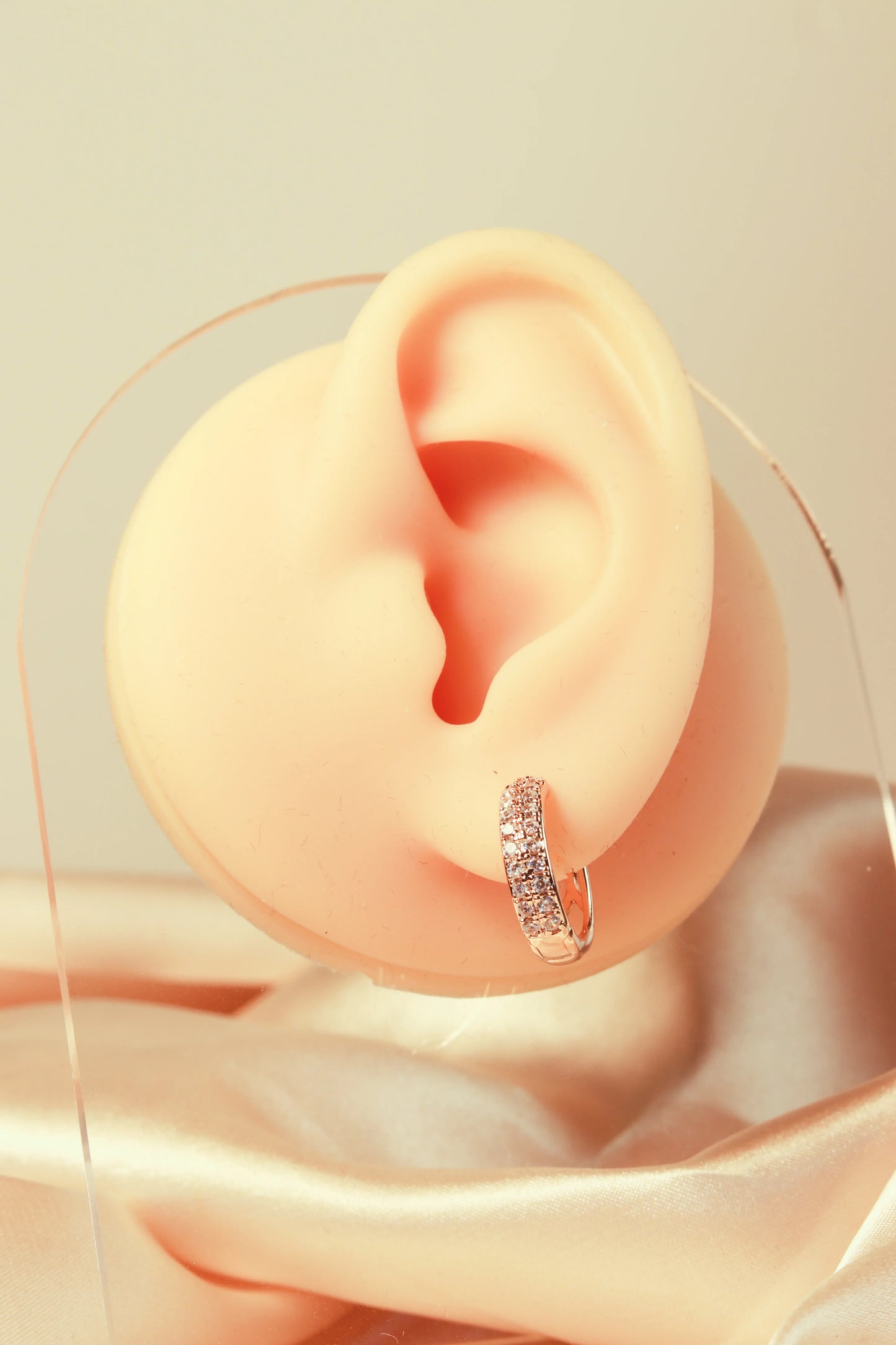 Champagne gold, inlaid zircon earrings, fashionable and shiny set 12 - Lyra