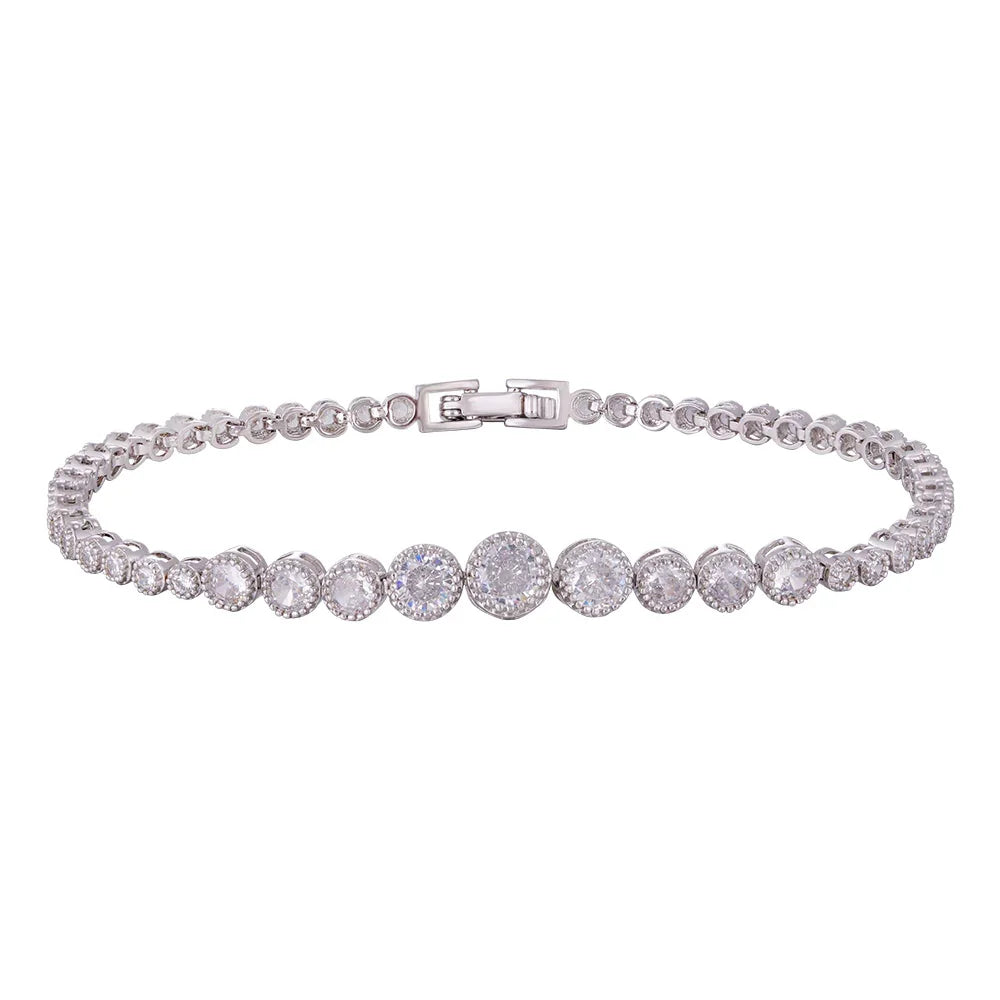 Wholesale copper plated 18k gold buckle bracelet, irregular round zircon,women's gift - Lyra