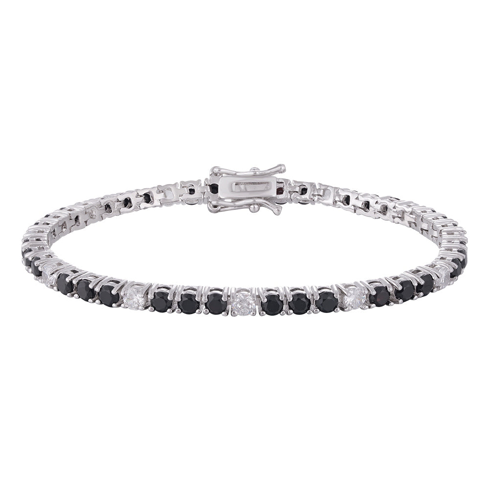 Wholesale copper plated 18k gold buckle bracelet, black and white round zircon bracelet, women's gift - Lyra