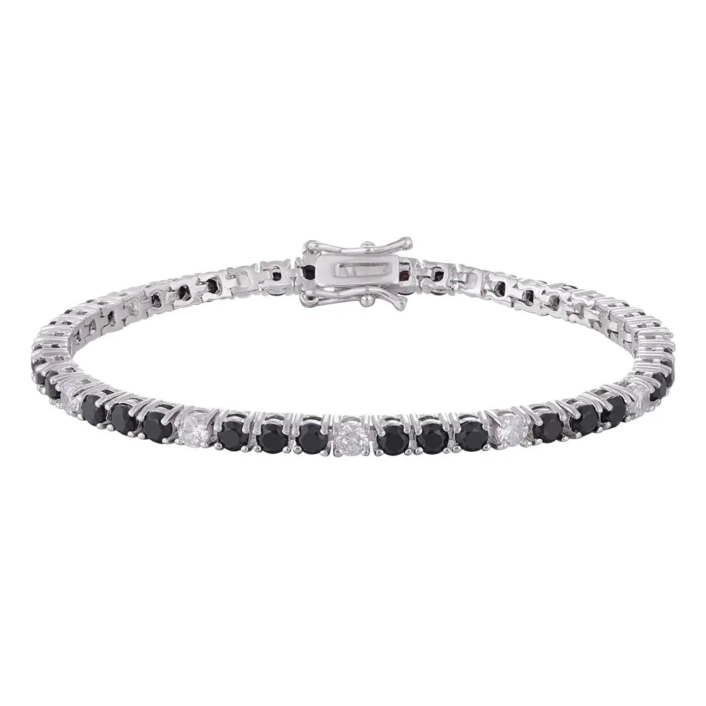 Wholesale copper plated 18k gold buckle bracelet, black and white round zircon bracelet, women's gift - Lyra