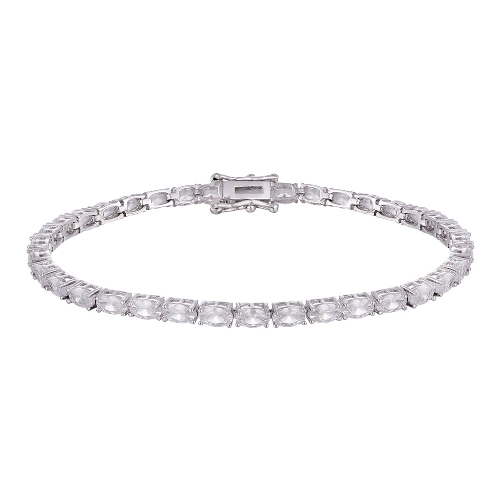 Wholesale copper plated 18k gold buckle bracelet, black and white zircon bracelet, women's gifts - Lyra