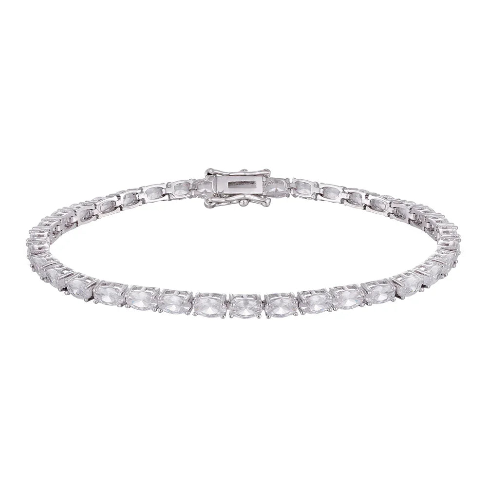 Wholesale copper plated 18k gold buckle bracelet, black and white zircon bracelet, women's gifts - Lyra