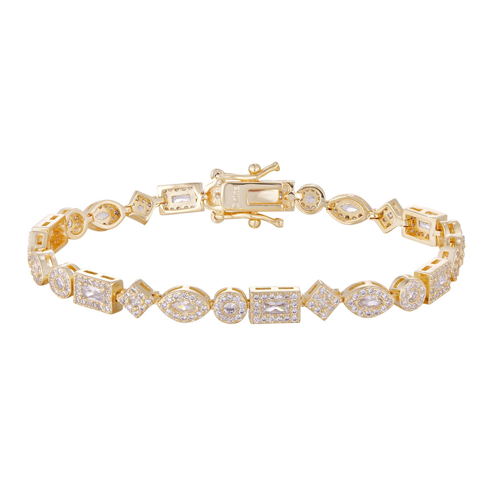 Wholesale copper plated 18k gold buckle bracelet, irregular geometric bracelet, gold and silver styles, versatile and exquisite - Lyra
