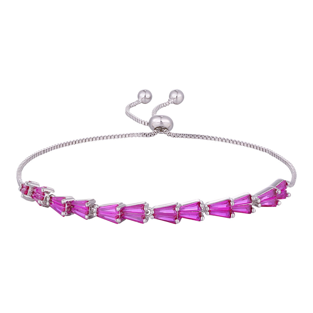 Wholesale 18K gold zircon bracelet, four colors of zircon, adjustable design, unique and versatile, women's gift - Lyra