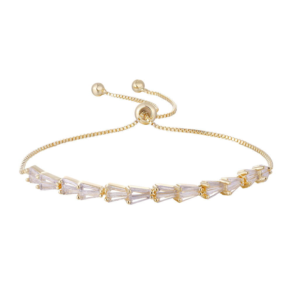 Wholesale 18K gold zircon bracelet, four colors of zircon, adjustable design, unique and versatile, women's gift - Lyra