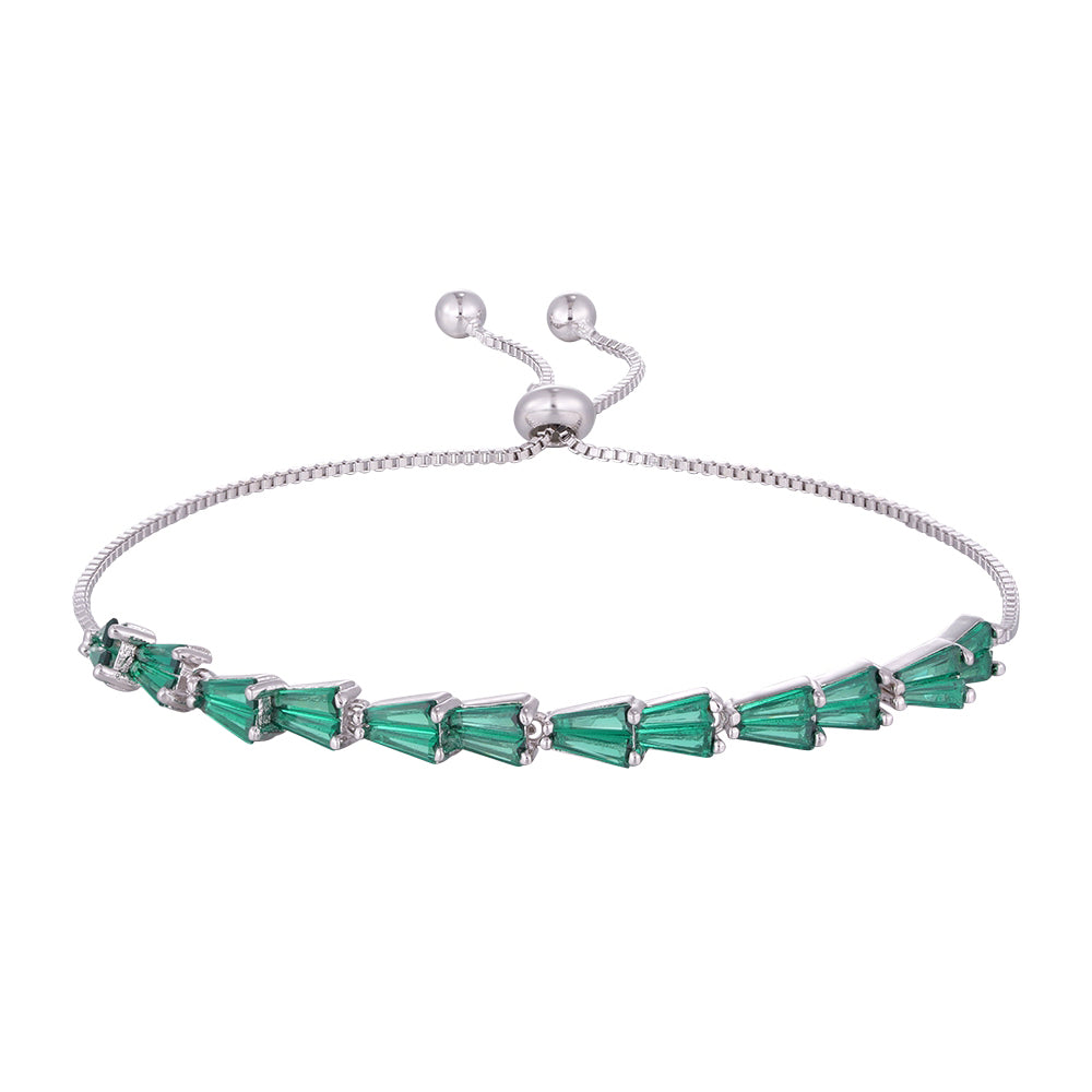 Wholesale 18K gold zircon bracelet, four colors of zircon, adjustable design, unique and versatile, women's gift - Lyra
