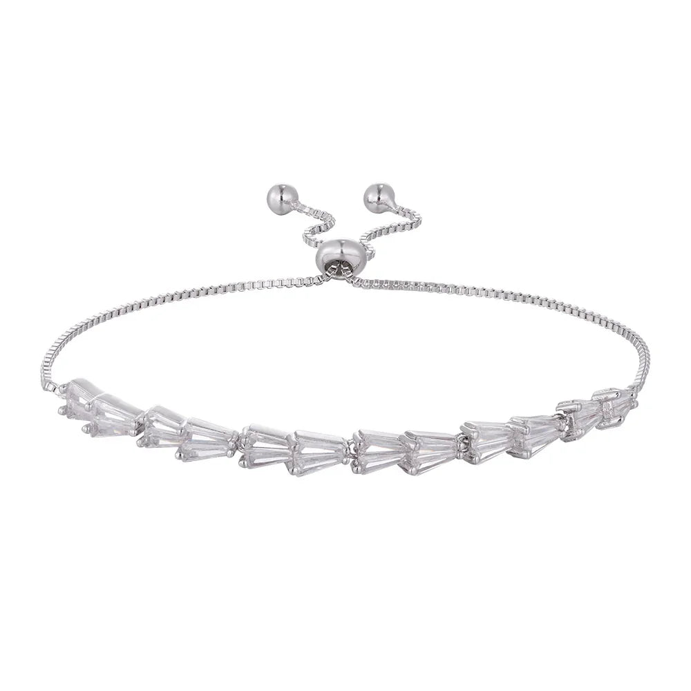 Wholesale 18K gold zircon bracelet, four colors of zircon, adjustable design, unique and versatile, women's gift - Lyra