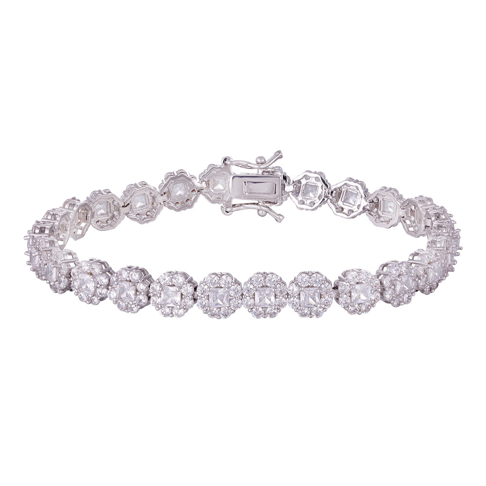 Wholesale 18K gold zircon bracelet, inlaid with blue zircon, adjustable design, original and versatile, women's gift - Lyra