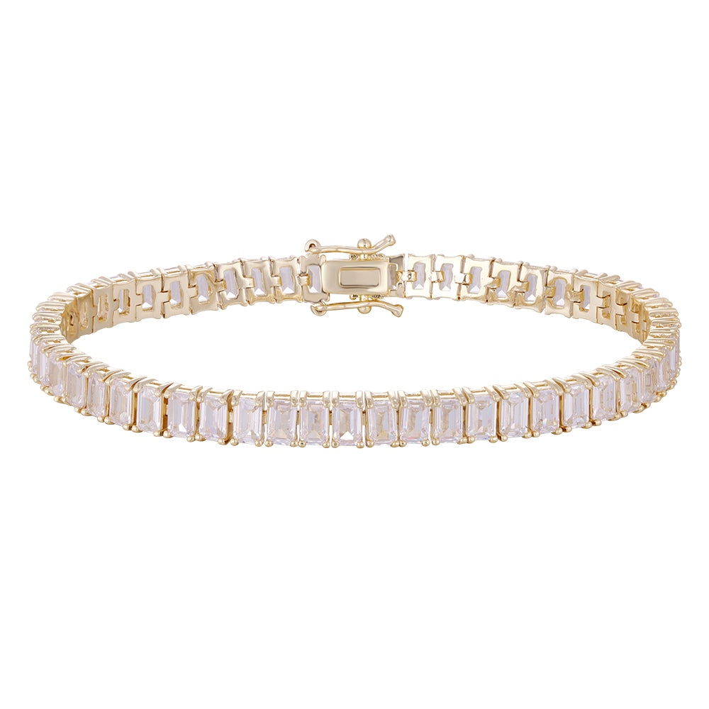 Wholesale 18K gold zircon bracelet, single layer white zircon, three layers white and pink color matching, buckle design unique all-match style, women's gift - Lyra