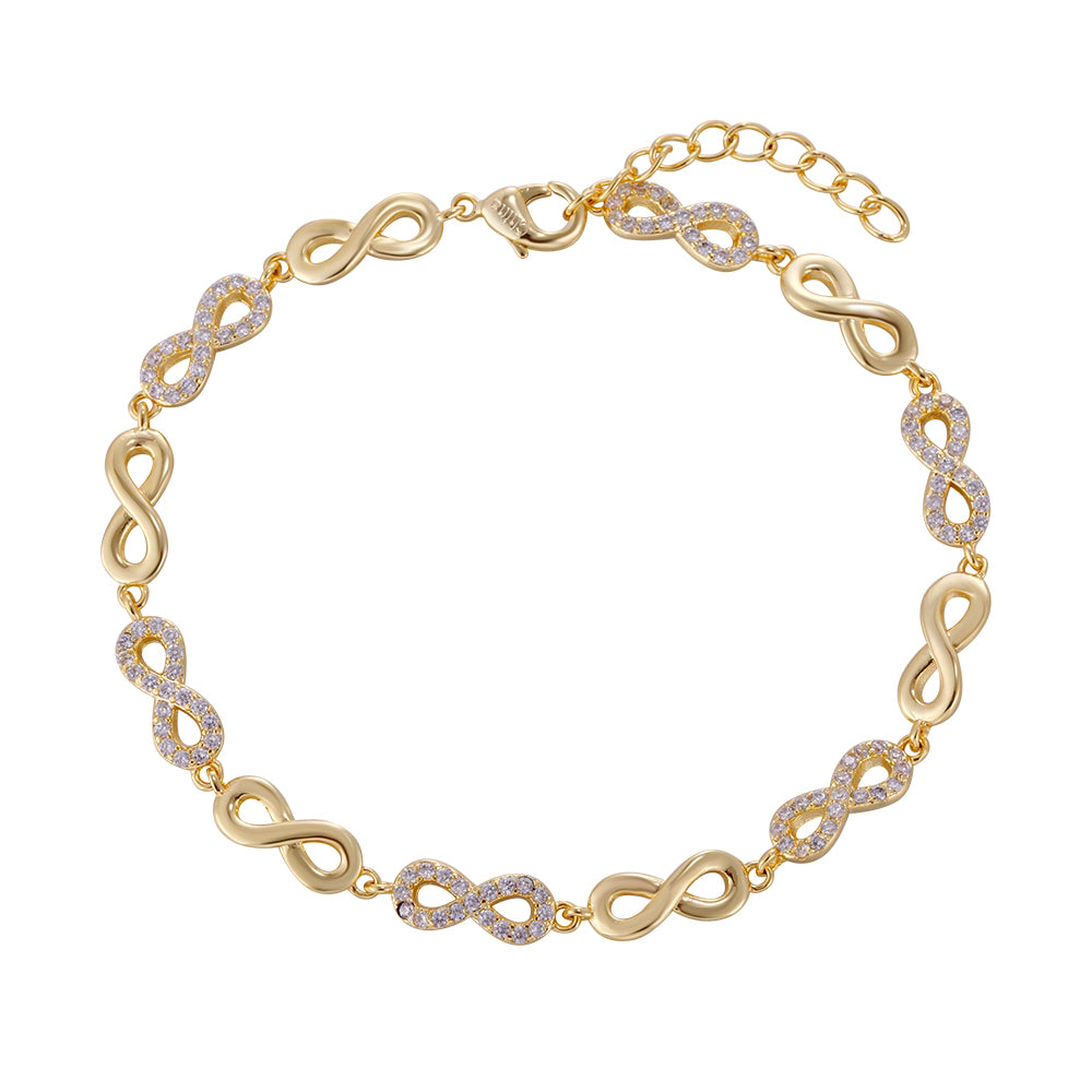 Three-layer copper-plated gold bracelet, infinity symbol, wholesale purchase, holiday gift. - Lyra