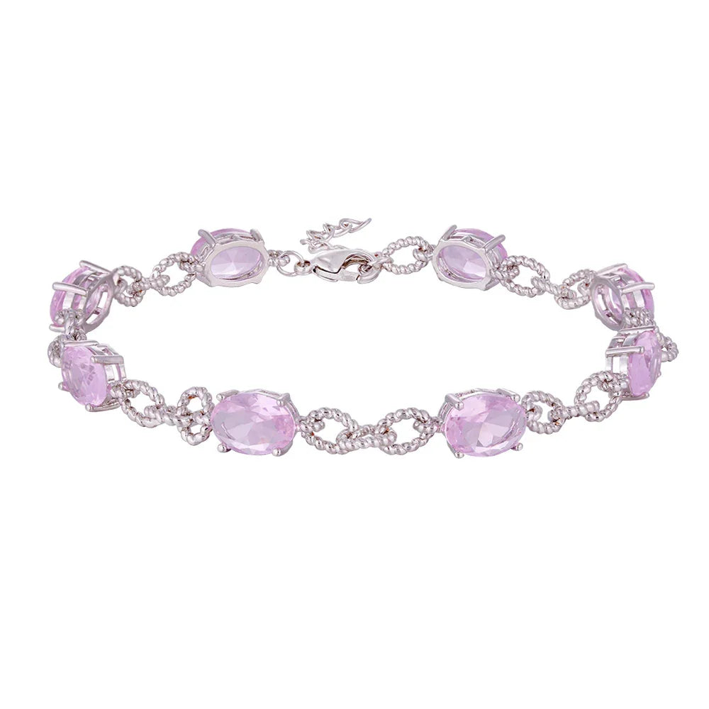 Copper plated 14k gold three-layer bracelet, colorful zircon embellish your wrist - Lyra