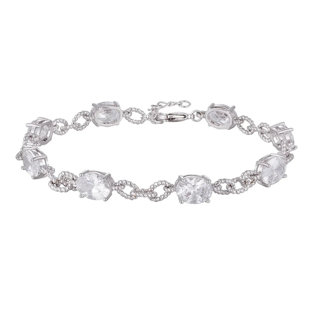 Copper plated 14k gold three-layer bracelet, colorful zircon embellish your wrist - Lyra
