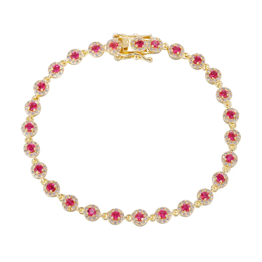 Wholesale 18k zircon bracelet, hand-made micro-inlaid natural zircon, buckle design for easy wearing, women's gift - Lyra