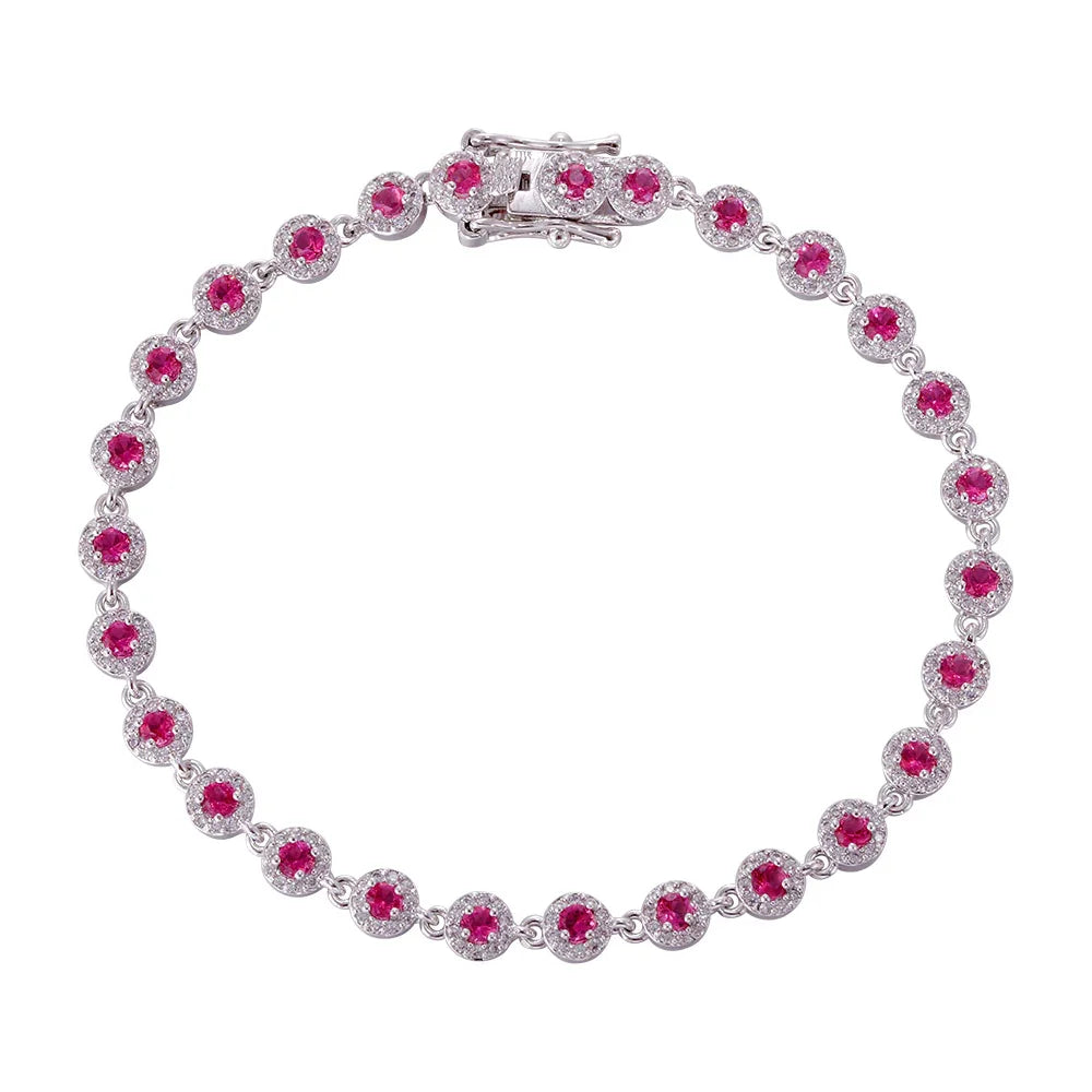 Wholesale 18k zircon bracelet, hand-made micro-inlaid natural zircon, buckle design for easy wearing, women's gift - Lyra