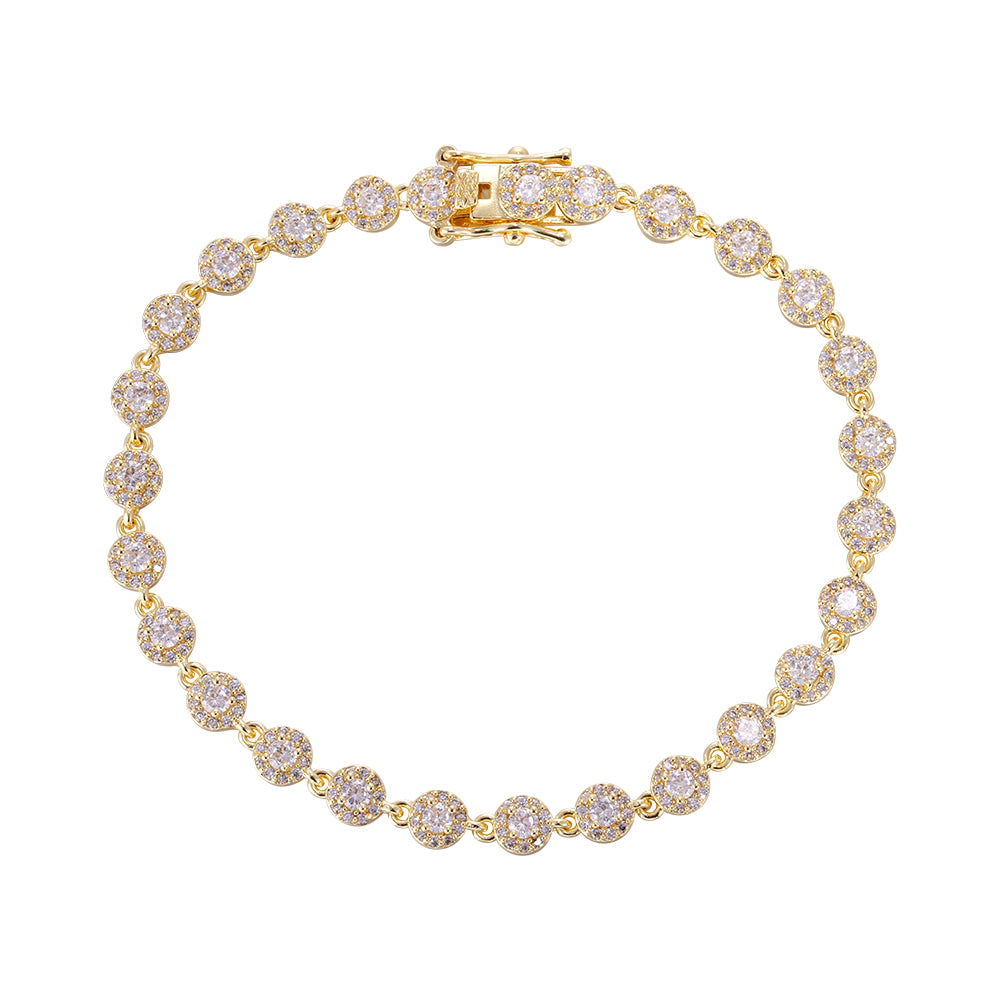 Wholesale 18k zircon bracelet, hand-made micro-inlaid natural zircon, buckle design for easy wearing, women's gift - Lyra