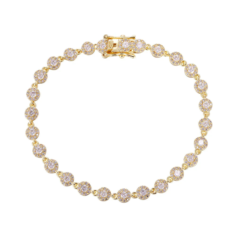 Wholesale 18k zircon bracelet, hand-made micro-inlaid natural zircon, buckle design for easy wearing, women's gift - Lyra