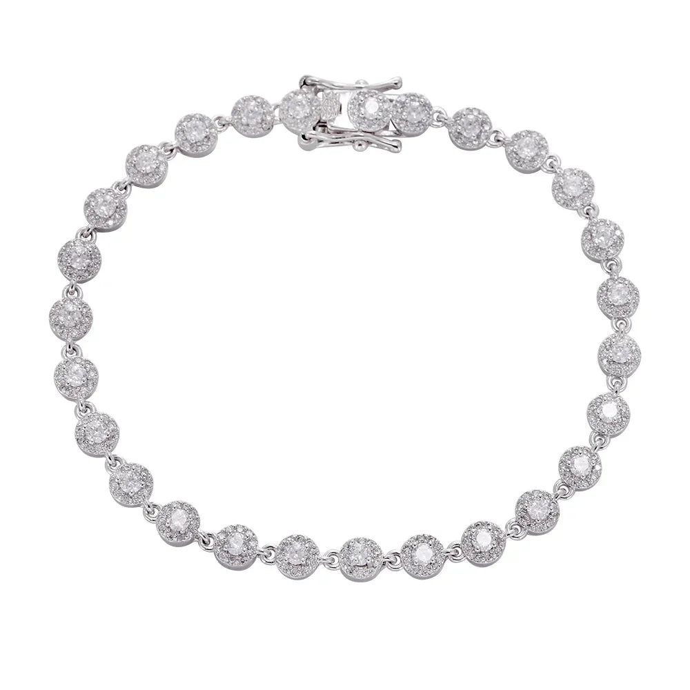 Wholesale 18k zircon bracelet, hand-made micro-inlaid natural zircon, buckle design for easy wearing, women's gift - Lyra