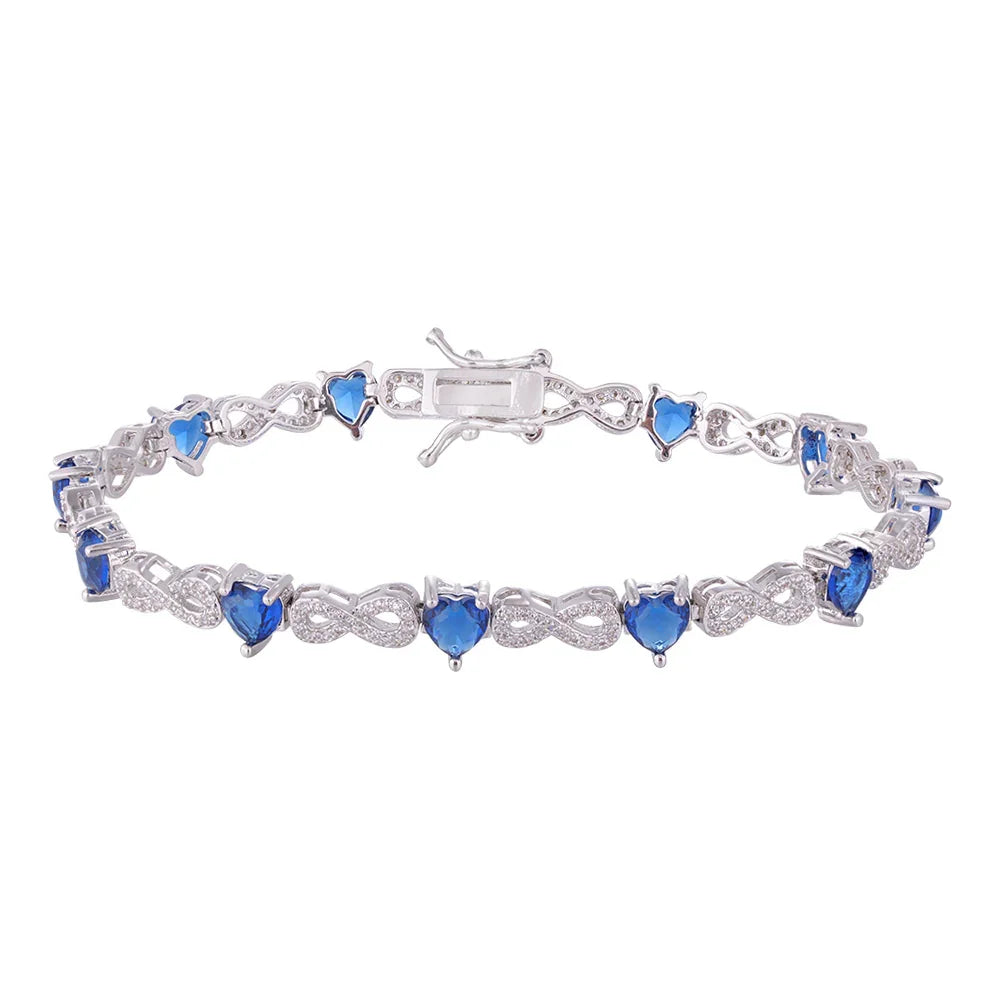 Wholesale 18k zircon bracelet, hand-made micro-inlaid natural zircon, infinity symbol design, buckle design for easy wearing, women's gift - Lyra