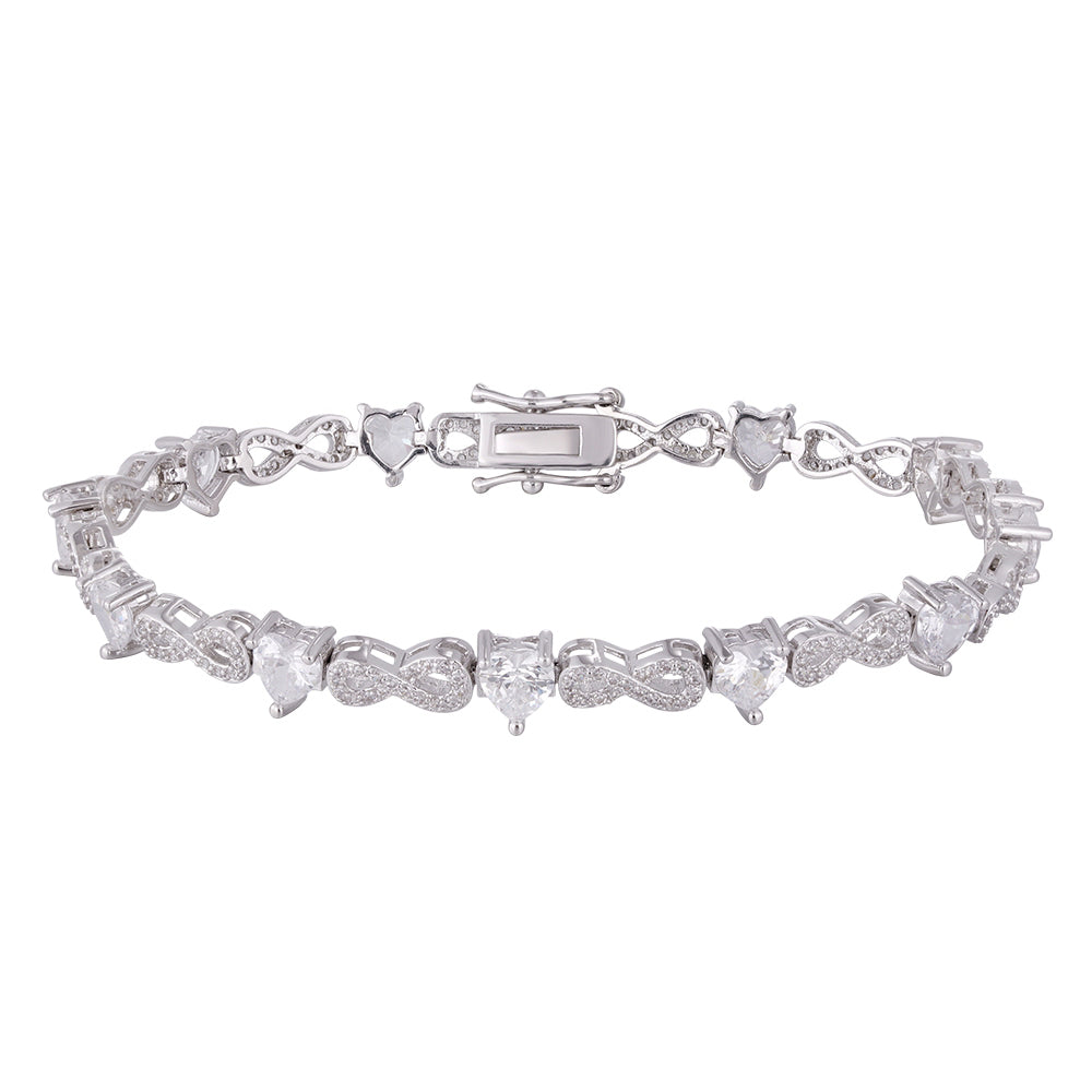 Wholesale 18k zircon bracelet, hand-made micro-inlaid natural zircon, infinity symbol design, buckle design for easy wearing, women's gift - Lyra