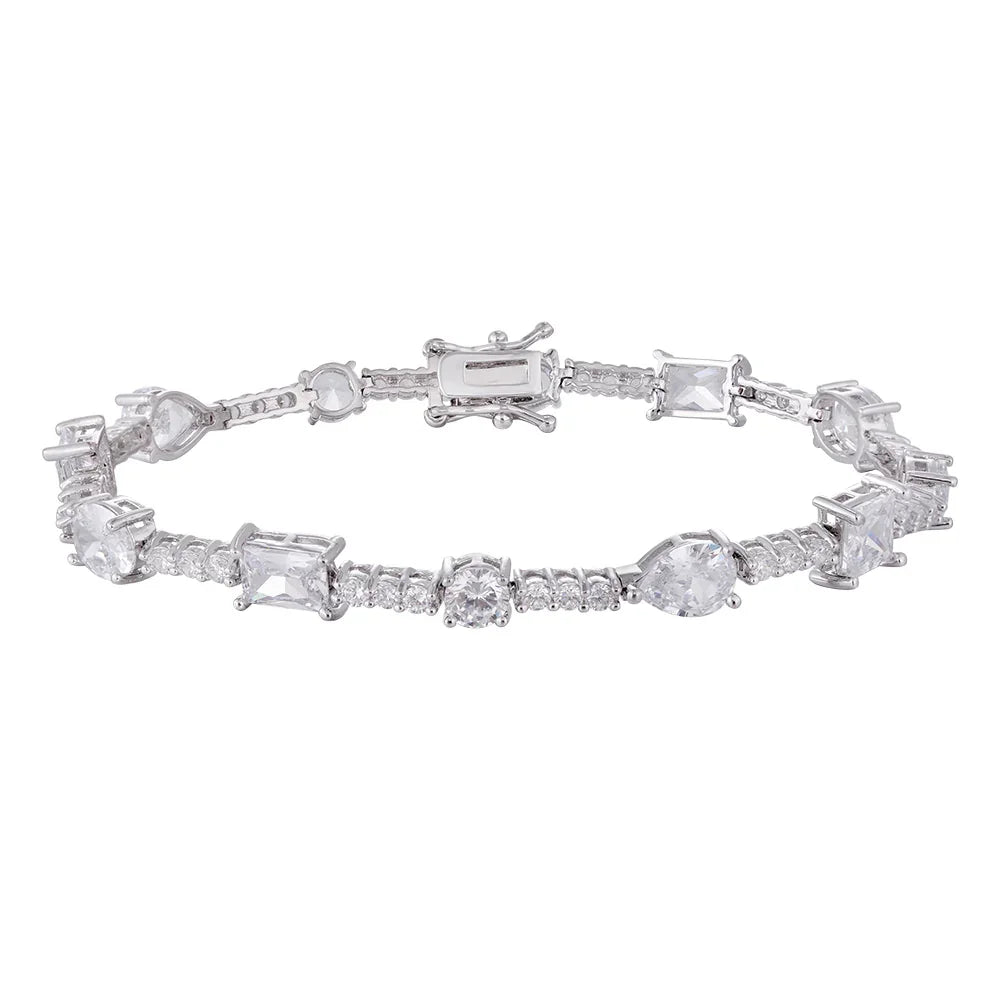 Wholesale 18k zircon bracelet, hand-made micro-inlaid natural zircon, colorful zircon summer bracelet, buckle design for easy wearing, women's gift - Lyra
