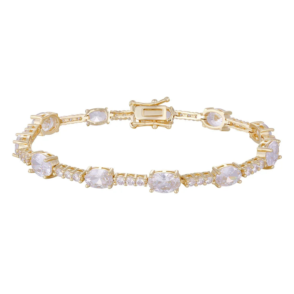 Wholesale 18k zircon bracelet, handmade micro-inlaid natural zircon, summer bracelet, buckle design for easy wearing, women's gift - Lyra
