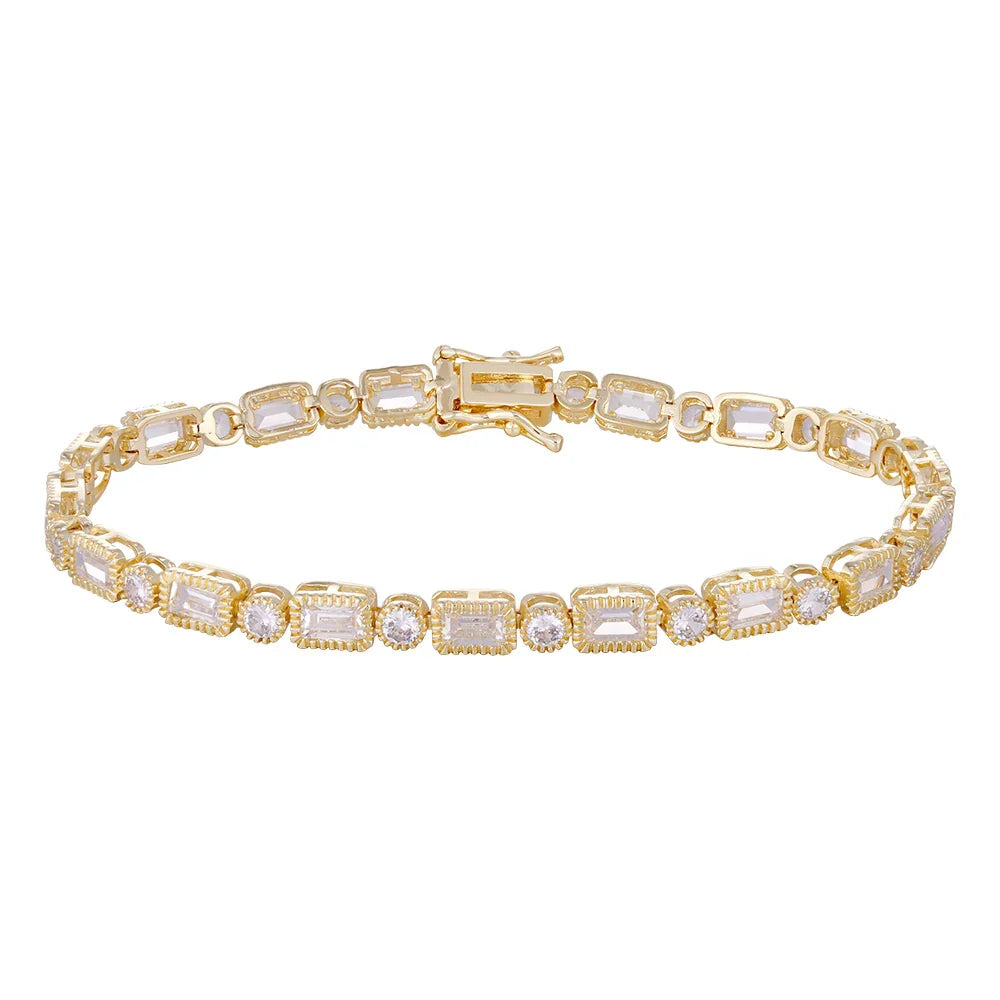 Wholesale 18k zircon bracelet, handmade micro-inlaid natural zircon, summer bracelet, buckle design for easy wearing, women's gift - Lyra