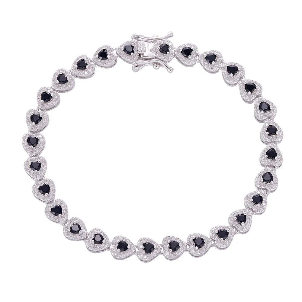 Wholesale 18k zircon bracelet, hand-made micro-inlaid natural zircon, love zircon summer bracelet, buckle design for easy wearing, women's gift - Lyra