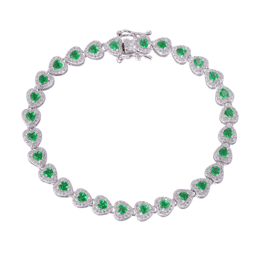 Wholesale 18k zircon bracelet, hand-made micro-inlaid natural zircon, love zircon summer bracelet, buckle design for easy wearing, women's gift - Lyra