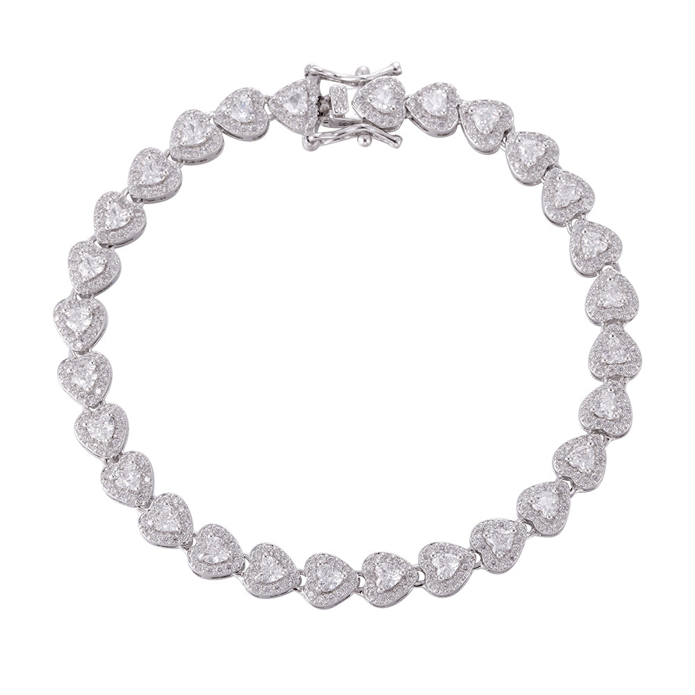 Wholesale 18k zircon bracelet, hand-made micro-inlaid natural zircon, love zircon summer bracelet, buckle design for easy wearing, women's gift - Lyra