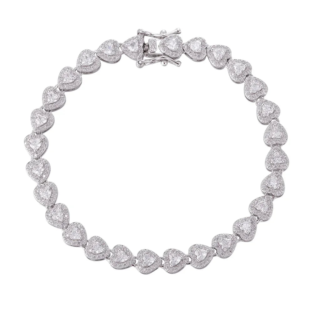 Wholesale 18k zircon bracelet, hand-made micro-inlaid natural zircon, love zircon summer bracelet, buckle design for easy wearing, women's gift - Lyra