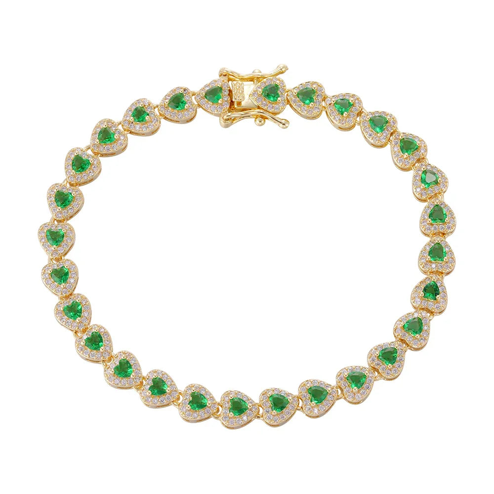 Wholesale 18k zircon bracelet, hand-made micro-inlaid natural zircon, love zircon summer bracelet, buckle design for easy wearing, women's gift - Lyra